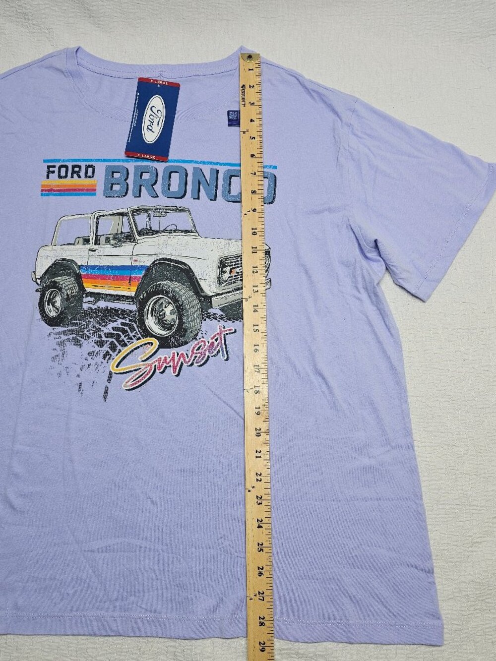 Ford Bronco Women's Licensed Graphic Short Sleeve ribbed crew neckline T Shirt - Picture 4 of 6